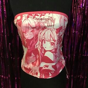 Pink Anime Tube Top